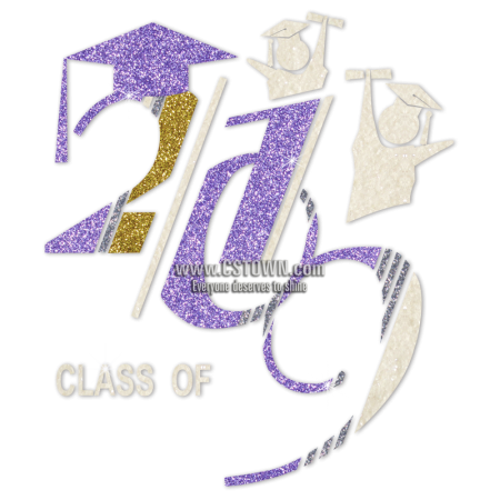 Cheer For Graduating From Class For 2019 Glitter Transfer